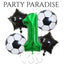 5PCS Soccer Balloons Number Birthday Decorations, Soccer Birthday Party Balloons World Cup Soccer Sports Theme Party Decorations Supplies Decor 32in Foil Mylar Green 7 Balloon
