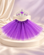 Tutu Skirt Set with Matching Tiara 2 PCS Set in Purple for Birthday Dress-up or Cosplay