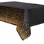 Black and Gold Reusable Table Cover for birthday party decorations and event supplies