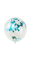 Confetti Balloon in "Tiffany Blue" 25pk clear with tiffany confetti; perfect for party supplies, themed party decor, wedding decorations.
