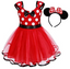 Girl Birthday Red Mouse Dress 2pcs Set