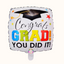 Graduation Foil Balloon 18 inches, perfect for themed party decor, birthday party supplies, and celebration decorations.