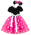 Girls Pink Dress with Polka Dots 2 piece set for birthday, costume or cosplay, party supplies, themed party decor