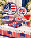 4th July Tableware Sets 91pcs for American Independence Day Party Complete Party Bundle Kits