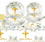 Baptism White Tableware Set 101pcs