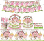 Pink Farmhouse Tableware Set 117pcs