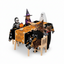 Party Paradise Store rectangular Halloween table cover with orange and black spiderweb and pumpkin print