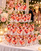 Rose Gold Rimmed Transparent Plastic Cup Single Wall Disposable Champagne Glass 9 oz for Party Wedding 20 PCS