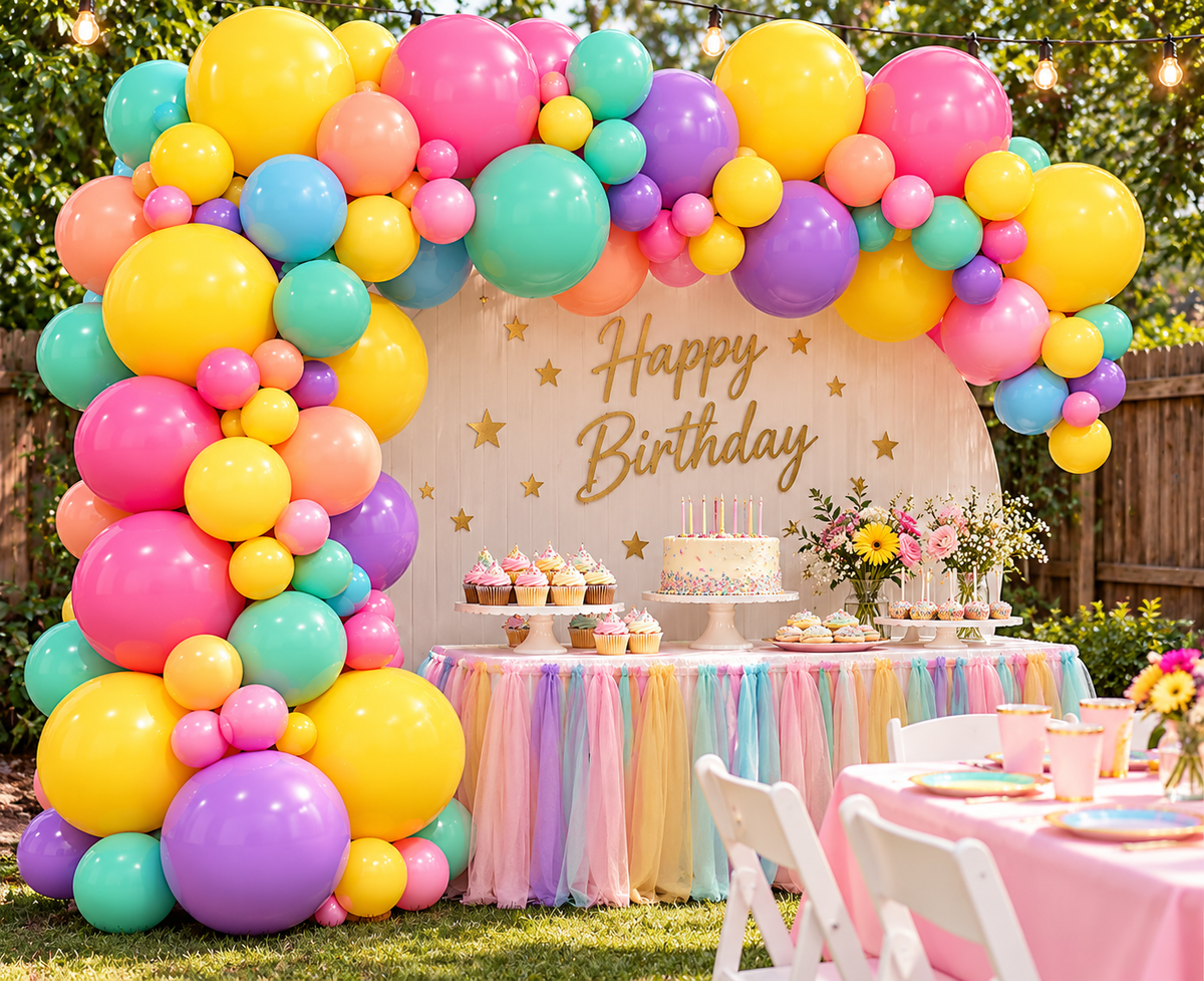 Pastel Balloons 12in Mixed MultiColor 100ct