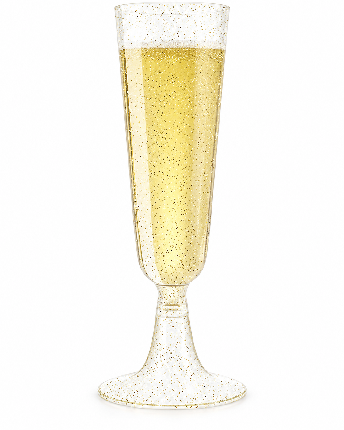 Gold Glitter Flutes 20 Pack Disposable Glasses 5oz Clear Plastic Mimosa Glasses Wedding Cocktail Cups Bulk for New Years Eve Party Supplies Engagement Birthday Decorations Main image