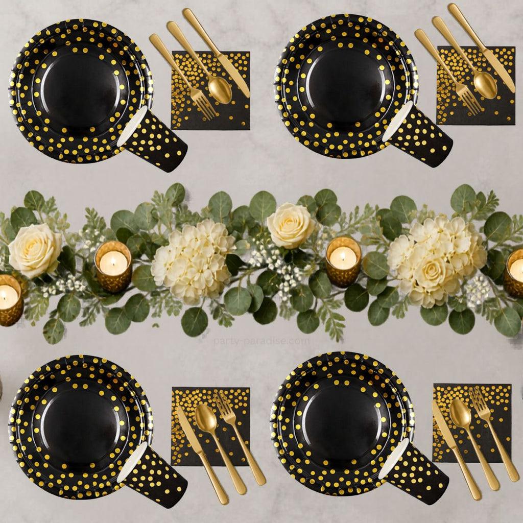 80PCS Graduation Plates and Napkins Set, 2026 Congrats Grad Disposable Tableware Set include Graduation Cap Paper Plate Napkins Cups Forks for Grad Party Supplies, Serve for 10 Guests (Black)Graduation Tableware Set