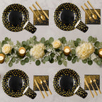 80PCS Graduation Plates and Napkins Set, 2026 Congrats Grad Disposable Tableware Set include Graduation Cap Paper Plate Napkins Cups Forks for Grad Party Supplies, Serve for 10 Guests (Black)Graduation Tableware Set