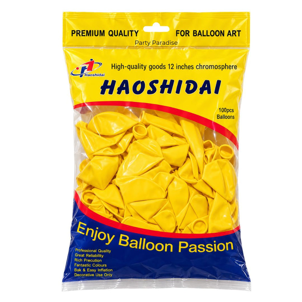 Regular Matte Balloons 12inches in "Yellow" for birthday parties weddings anniversary bridal shower and more