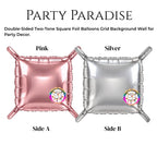 Double-Sided Two-Tone Square Foil Balloons Grid Background Wall for Party 19inch Squares, 25PCS