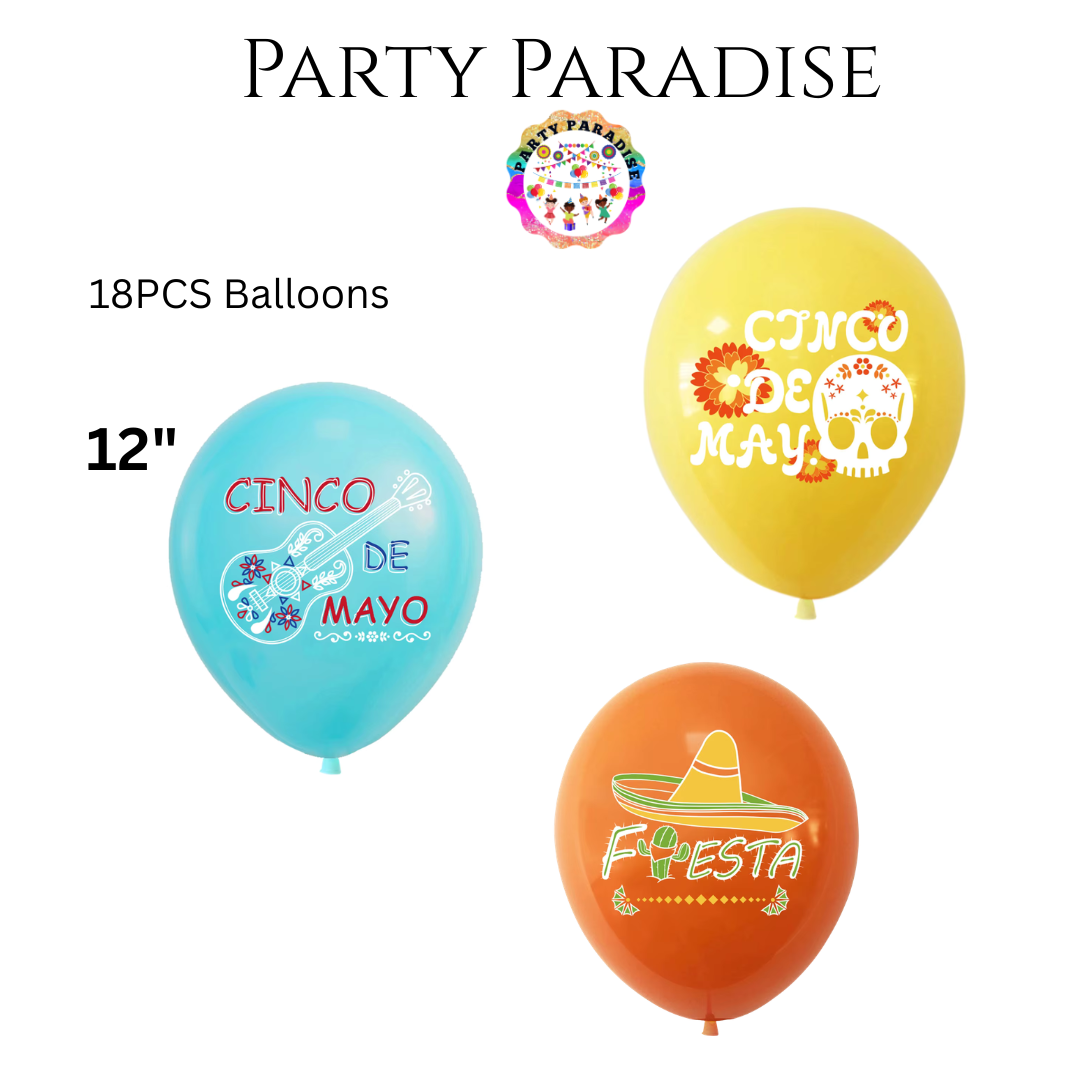 Cinco de Mayo Tableware Set Party Kit 135pcs for Birthdays Mexican Carnival Fiesta Festival