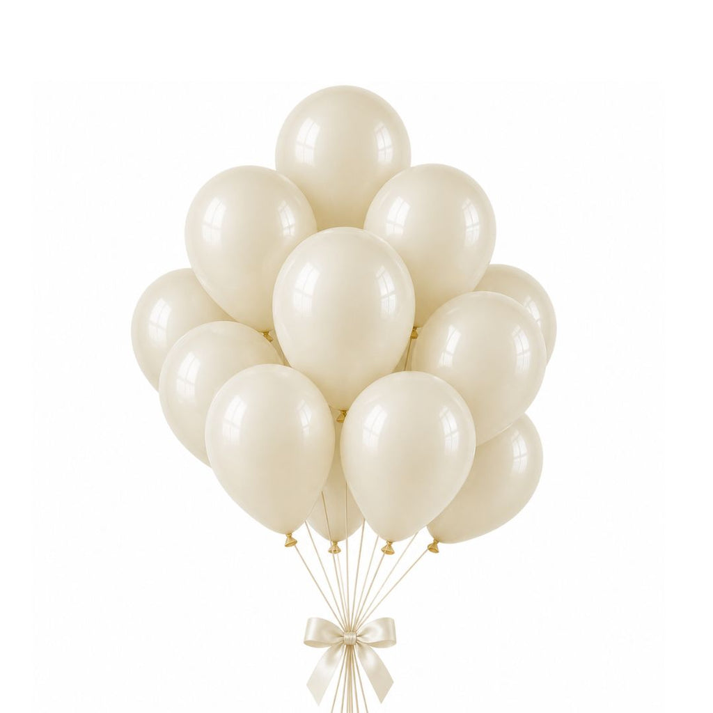 Retro Balloon Natural Latex Rubber in Ivory 12" 100ct or 5" 200ct for Birthdays, Baby Shower, Anniversary, Gender Reveal, Weddings, Graduation, Prom, Bridal Showers, Bachelorette Party