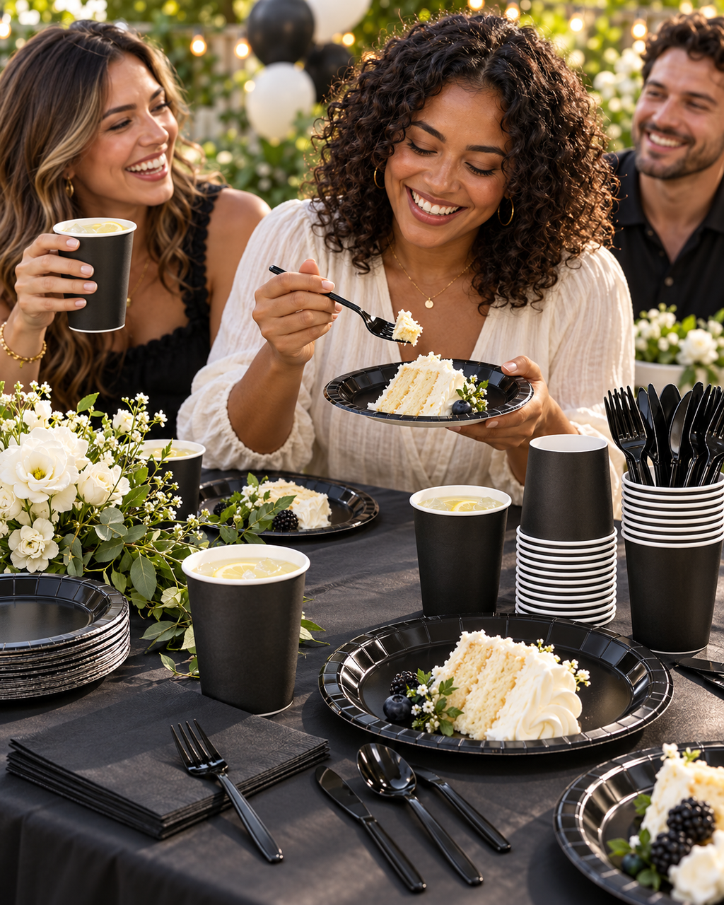 Black Tableware 161 Pieces for 20 Guest