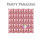 Double-Sided Two-Tone Square Foil Balloons Grid Background Wall for Party 19inch Squares, 25PCS