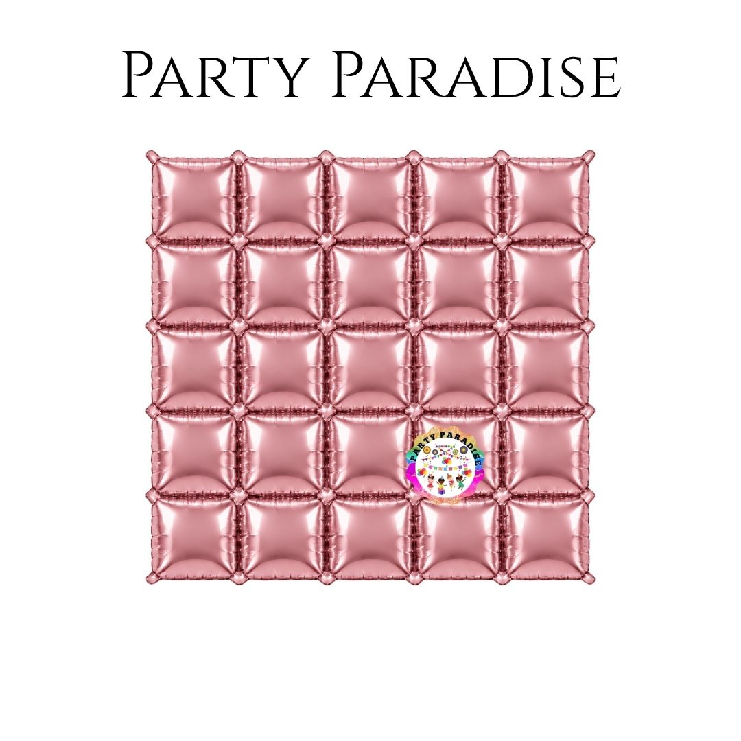 Double-Sided Two-Tone Square Foil Balloons Grid Background Wall for Party 19inch Squares, 25PCS