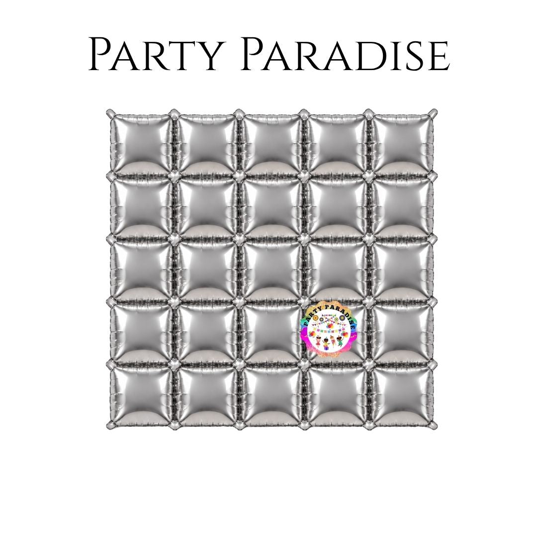 Double-Sided Two-Tone Square Foil Balloons Grid Background Wall for Party 19inch Squares, 25PCS