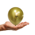 Chrome Gold Balloons for Birthday, Baby Shower, Wedding, Graduation, Summer Themed Party Decorations in sizes 5"/12"/18"/36"