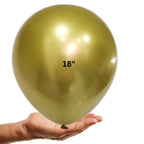Chrome Gold Balloons for Birthday, Baby Shower, Wedding, Graduation, Summer Themed Party Decorations in sizes 5"/12"/18"/36"