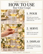 Clear Coupe Disposable drinkware for Cocktails Wedding Parties 20 PCS