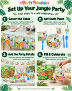 Jungle Animal Themed Tableware set 136pcs