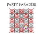 Double-Sided Two-Tone Square Foil Balloons Grid Background Wall for Party 19inch Squares, 25PCS
