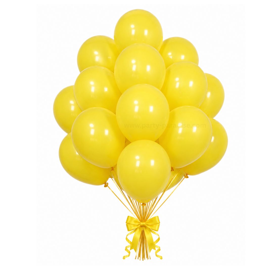 Retro Balloon Natural Latex Rubber in Lemon Yellow 12" 100ct or 5" 200ct for Birthdays, Baby Shower, Anniversary, Gender Reveal, Weddings, Graduation, Prom, Bridal Showers, Bachelorette Party