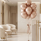 Chrome Balloon Apricot Silver Metallic Chrome Latex Balloons, 50 Pack 12-inch Silver Round Helium Balloons for New Years Wedding Anniversary Bridal Shower Birthday Bachelorette Engagement Party Decorations