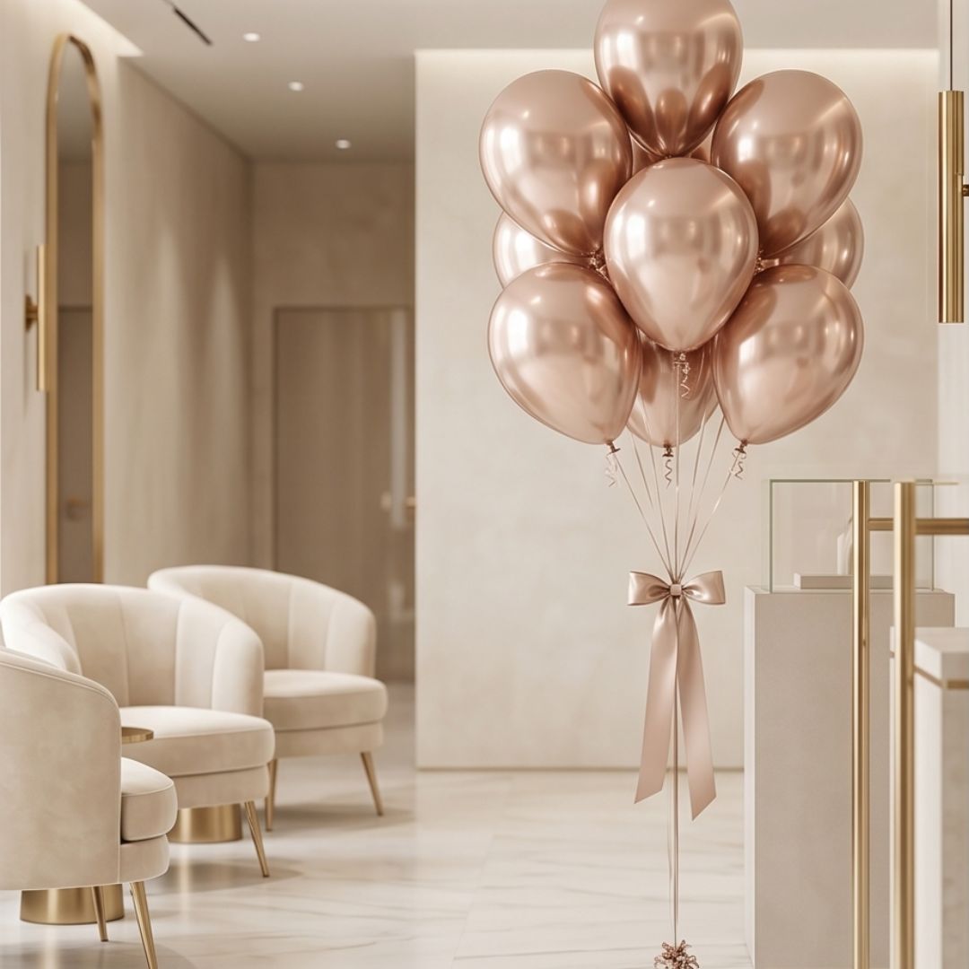 Chrome Balloon Apricot Silver Metallic Chrome Latex Balloons, 50 Pack 12-inch Silver Round Helium Balloons for New Years Wedding Anniversary Bridal Shower Birthday Bachelorette Engagement Party Decorations