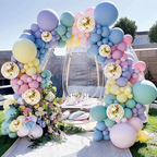 Beautiful Macaron multicolor Balloon Arch Garland Kit 117pcs Birthday Backyard Parties Easter Princess Birthday Garden Party