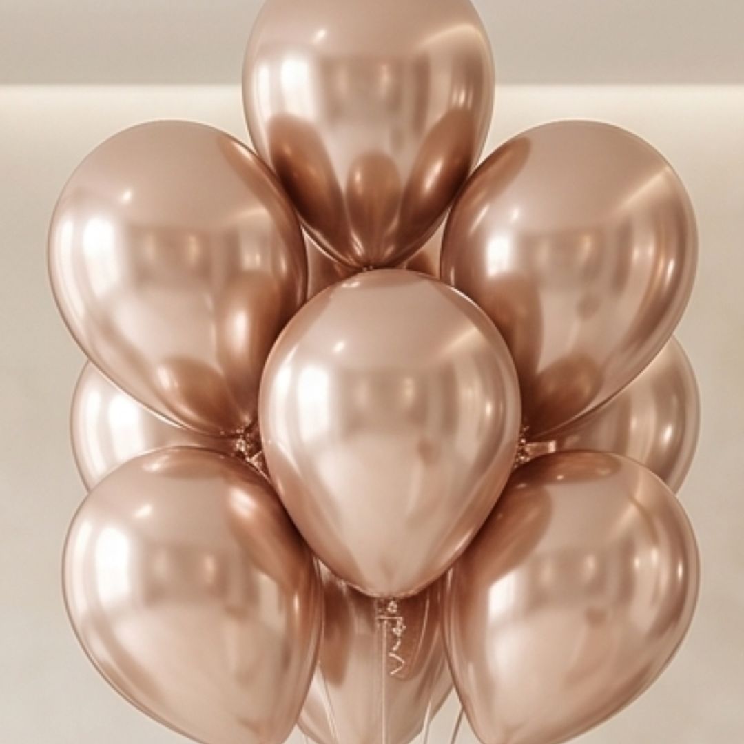 Chrome Balloon Apricot Silver Metallic Chrome Latex Balloons, 50 Pack 12-inch Silver Round Helium Balloons for New Years Wedding Anniversary Bridal Shower Birthday Bachelorette Engagement Party Decorations
