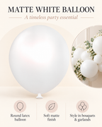 Regular Matte Balloons 12inches "White" 100ct for Birthdays Parties Corporate Events Holidays