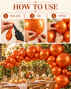 Chrome ICE double layer in Orange, Chrome Latex Helium Balloons for Graduation Garland Arch Kit Corporate Event Wedding Birthday Baby Shower Party Decorations in two sizes 10"/12"