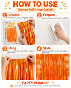 Fringe Backdrop Curtain Pastel Orange 2-pack