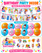 English Teacher Birthday Party Balloon Decoration for Kids Birthday including Banner, Cake topper, Balloons Cupcake Toppers 41pcs