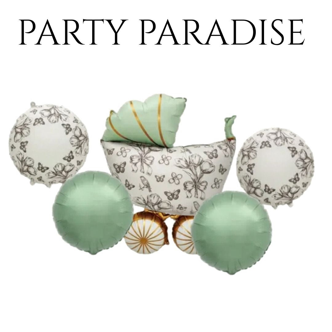 Baby Shower Balloon Set 5pcs set in Green for baby shower Main image