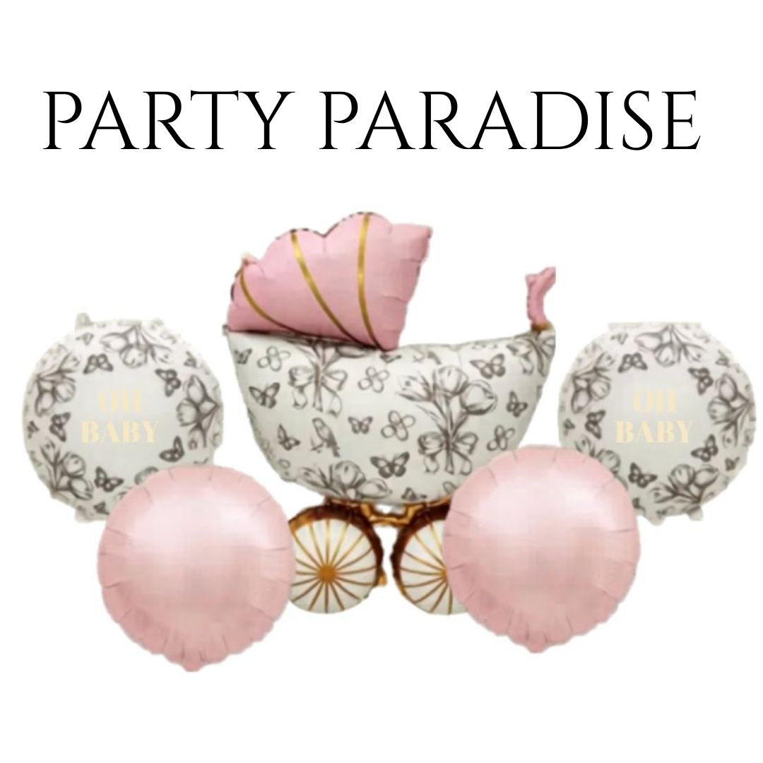 Baby Shower Balloon Bouquet Set  Pink 5 PCS set Main image