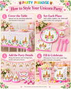Unicorn Themed Party Set 136 pcs
