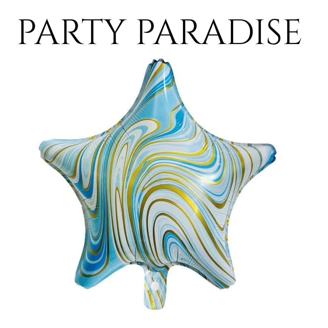 Foil Star Marble Balloons 18" 1 PCS Secondary image