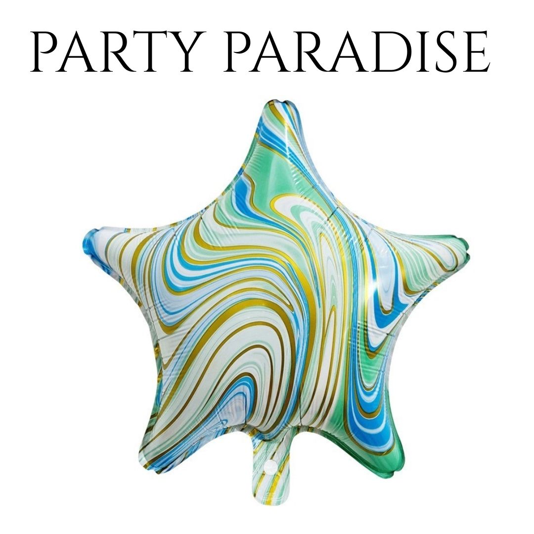Foil Star Marble Balloons 18" 1 PCS