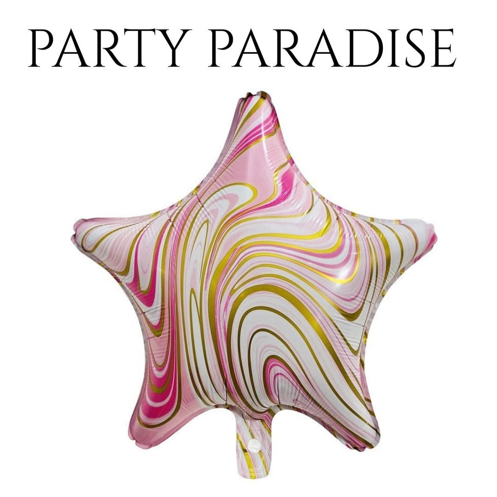 Foil Star Marble Balloons 18" 1 PCS