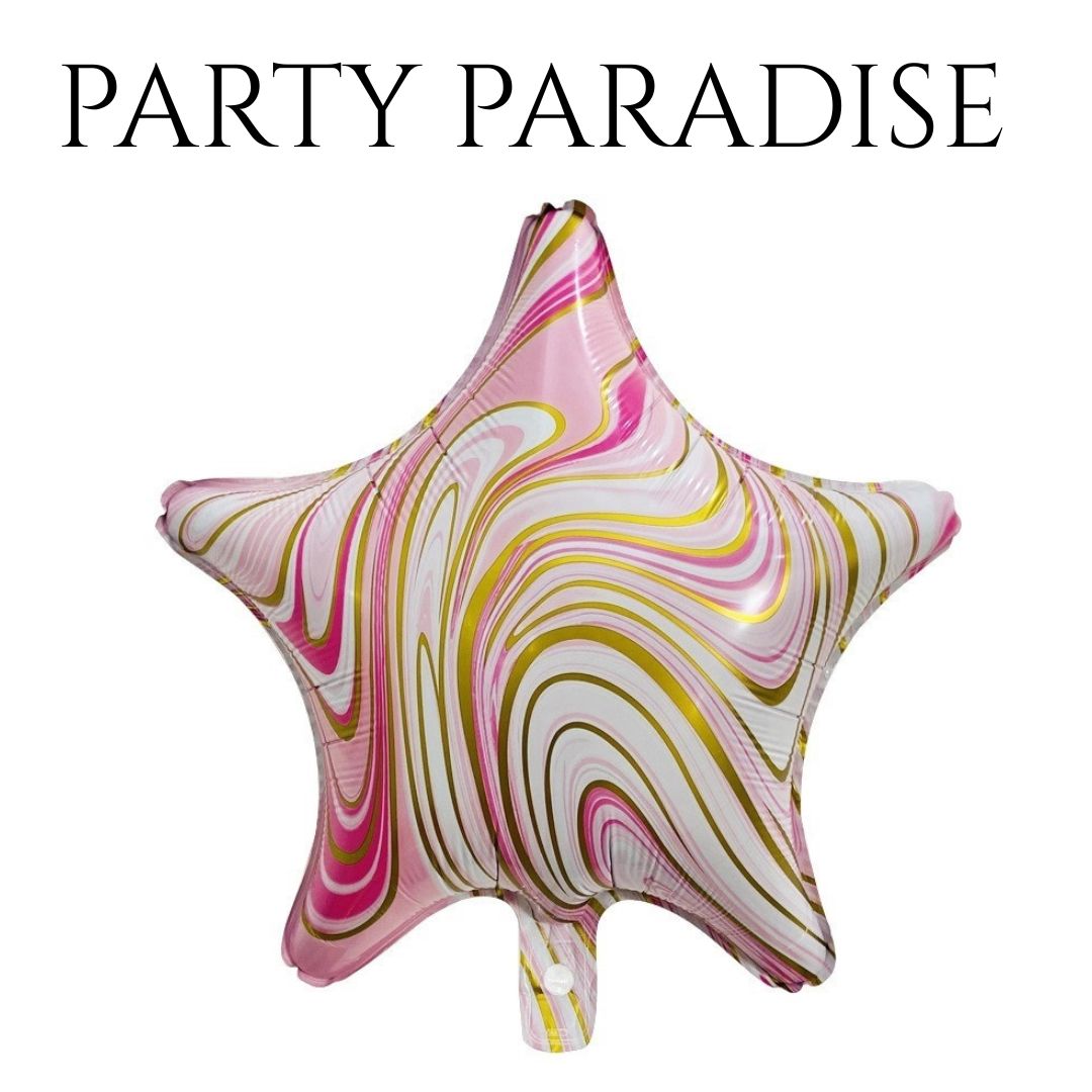 Foil Star Marble Balloons 18" 1 PCS