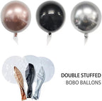 Black Silver Rose Gold Chrome Balloon Garland Kit-176 Piece for Graduation Weddings Birthdays Anniversary