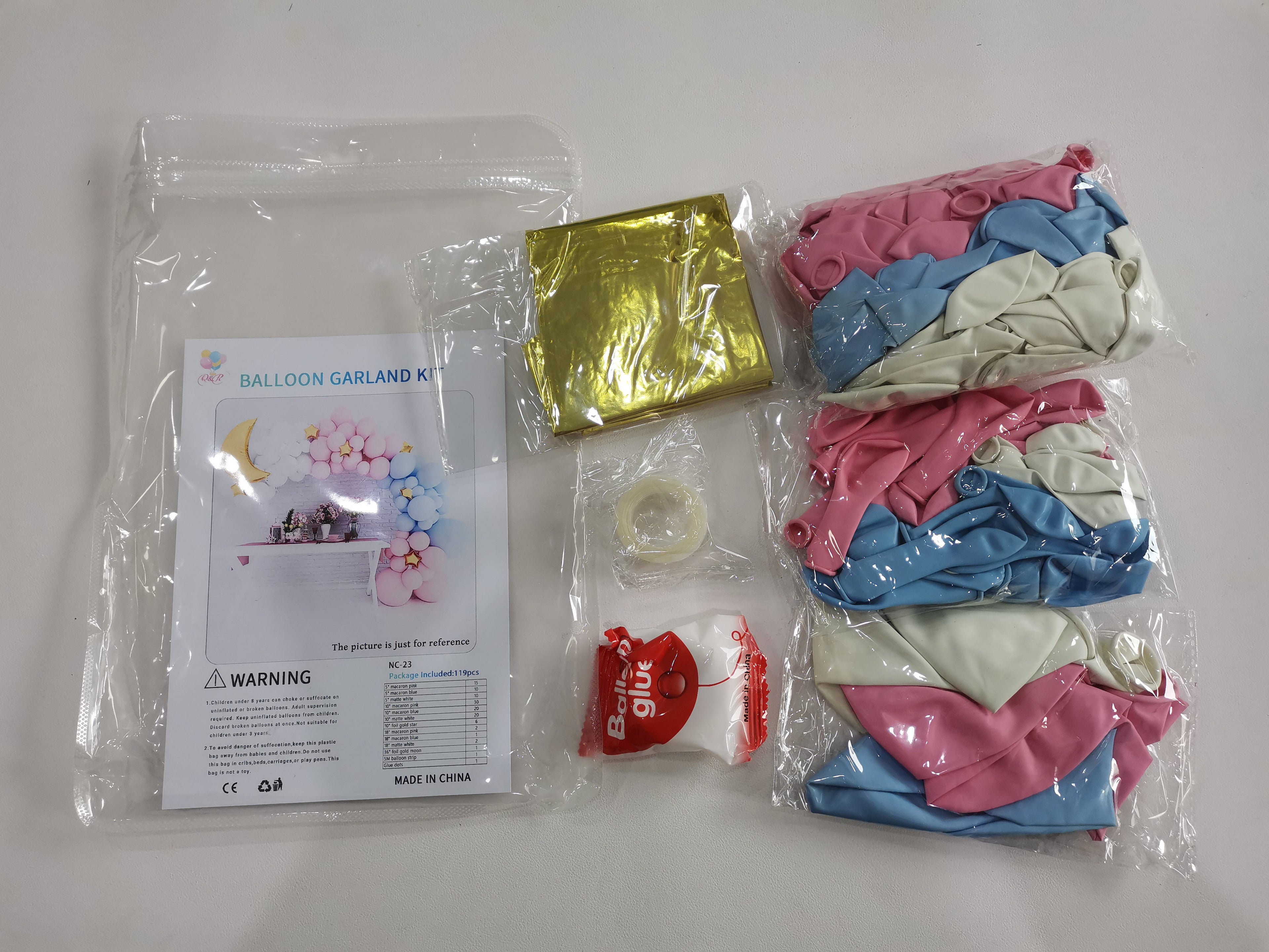 Macaron Pink Blue Foil Moon Balloon Garland Kit 119 pcs for Birthday Parties Gender Reveals Weddings Anniversary Bridal Showers Graduations