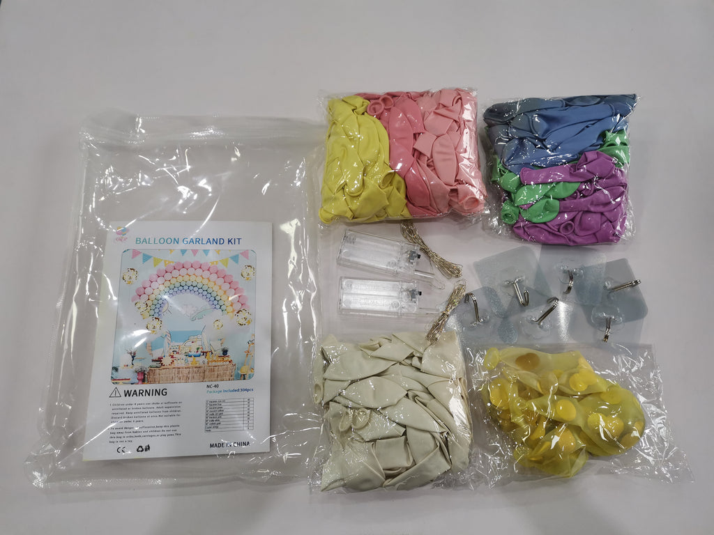 Macaron Pastel Color Rainbow Balloon Garland Kit 304 pcs for Birthdays Backyard Princess Party