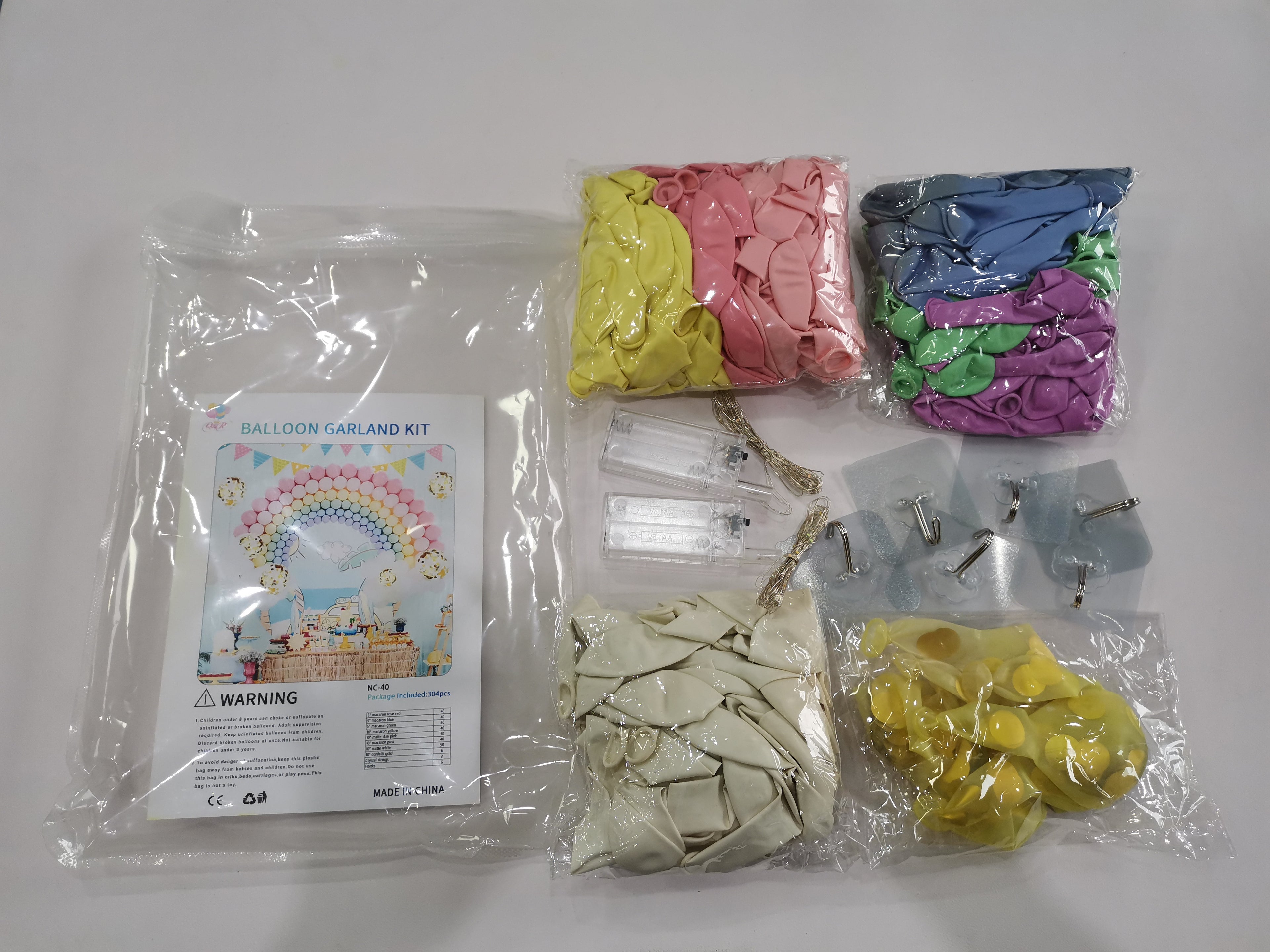 Macaron Pastel Color Rainbow Balloon Garland Kit 304 pcs for Birthdays Backyard Princess Party