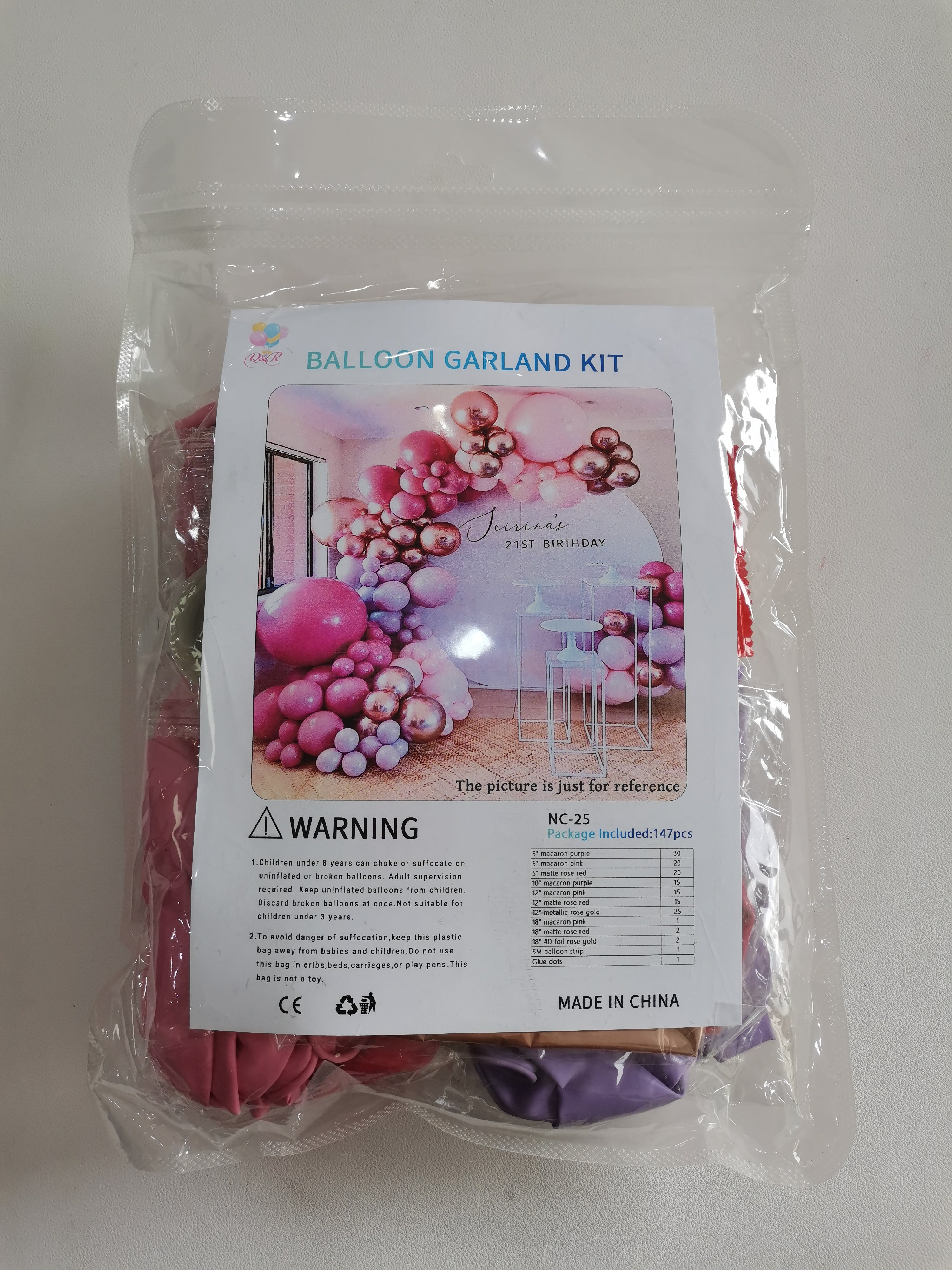Hot Pink Rose Gold Balloon Garland Kit 147 pcs for Birthday Parties Bridal Parties Gender Reveal Baby Shower Wedding Anniversary Graduation Prom